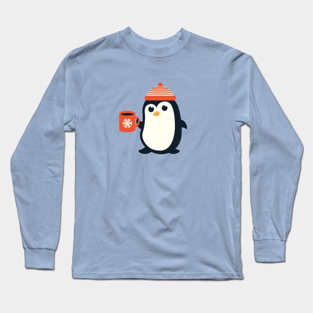 Penguin Cute Penguin Winter Snowflake Long Sleeve T-Shirt by natural20shirts